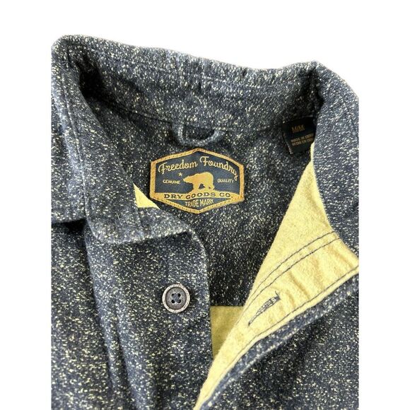 Freedom Foundry Blue Heavy Flannel Shirt Men's L Button-up Cotton Pockets - Picture 3 of 6